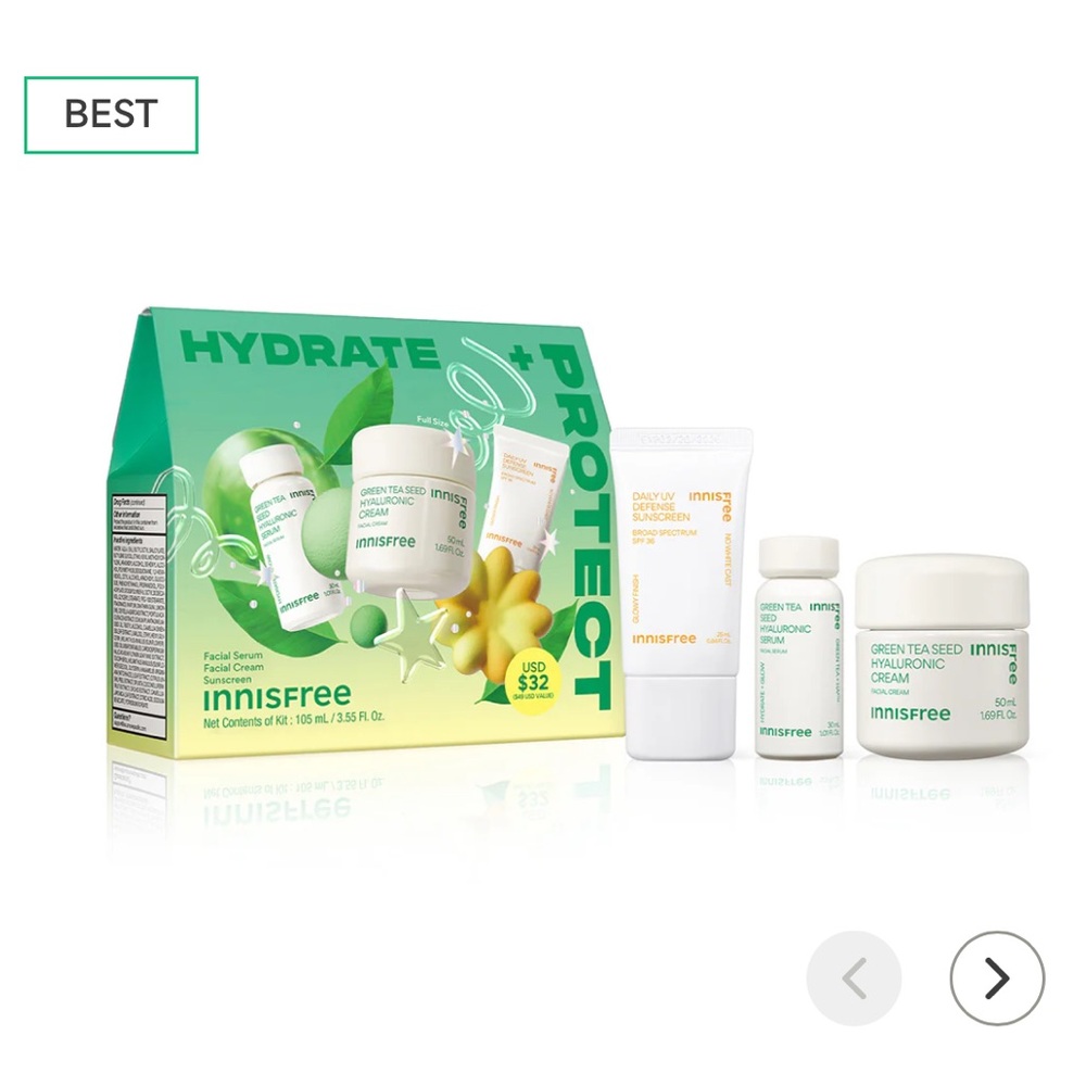 Innisfree hydrate and protect set limited edition korean skin care set